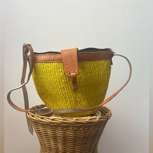 African Yellow and Tan Crossbody Bag